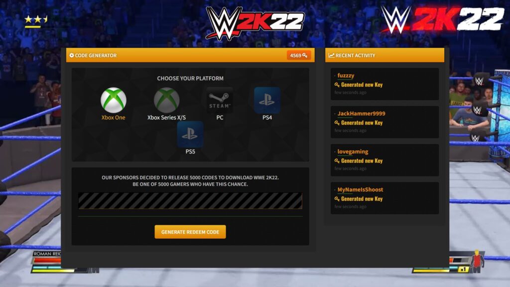 WWE 2K22 Redeem Code