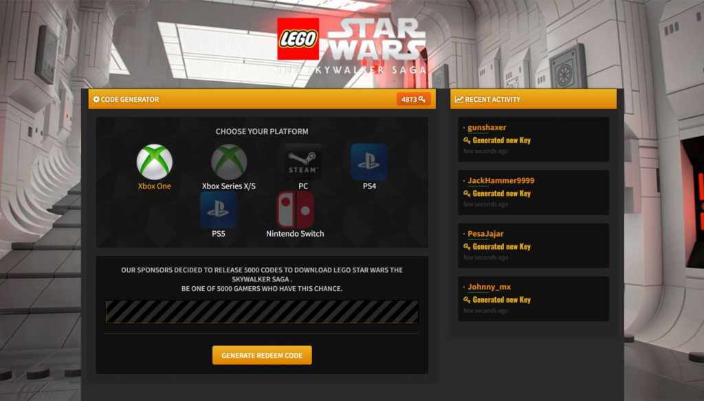 Lego Star Wars The Skywalker Saga Redeem Code